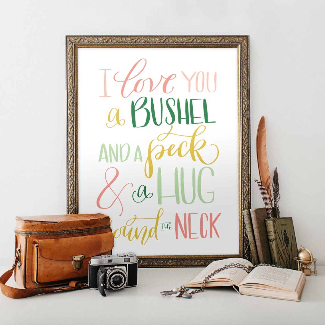 I Love You a Bushel and a Peck and a Hug Around the Neck Wall - Etsy
