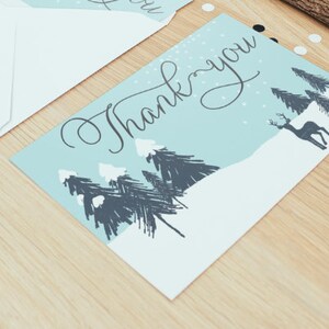 Printable Thank You Card Winter Folded Card Instant Download - Etsy