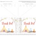 Camping Teepee Printable Thank You Folded Card 3.5x5 PDF - Etsy