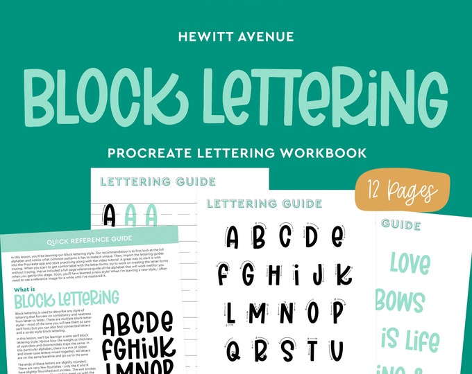 Block Lettering Guide, Procreate File Included - Etsy