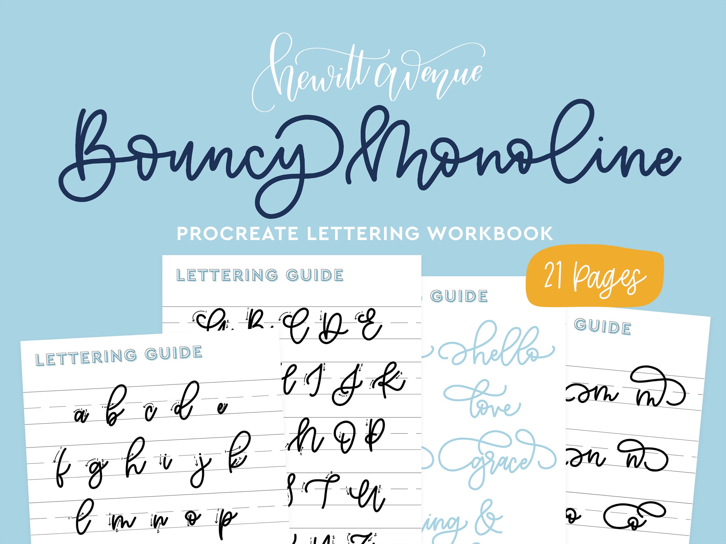 Faux Calligraphy Lettering Exemplar Downloadable