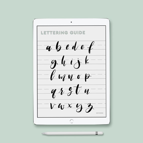 LOWERCASE Modern Brush Lettering Guide | Etsy