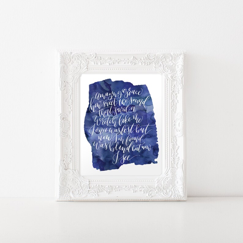 Amazing Grace Art Print Watercolor Art Christian Hymn Etsy