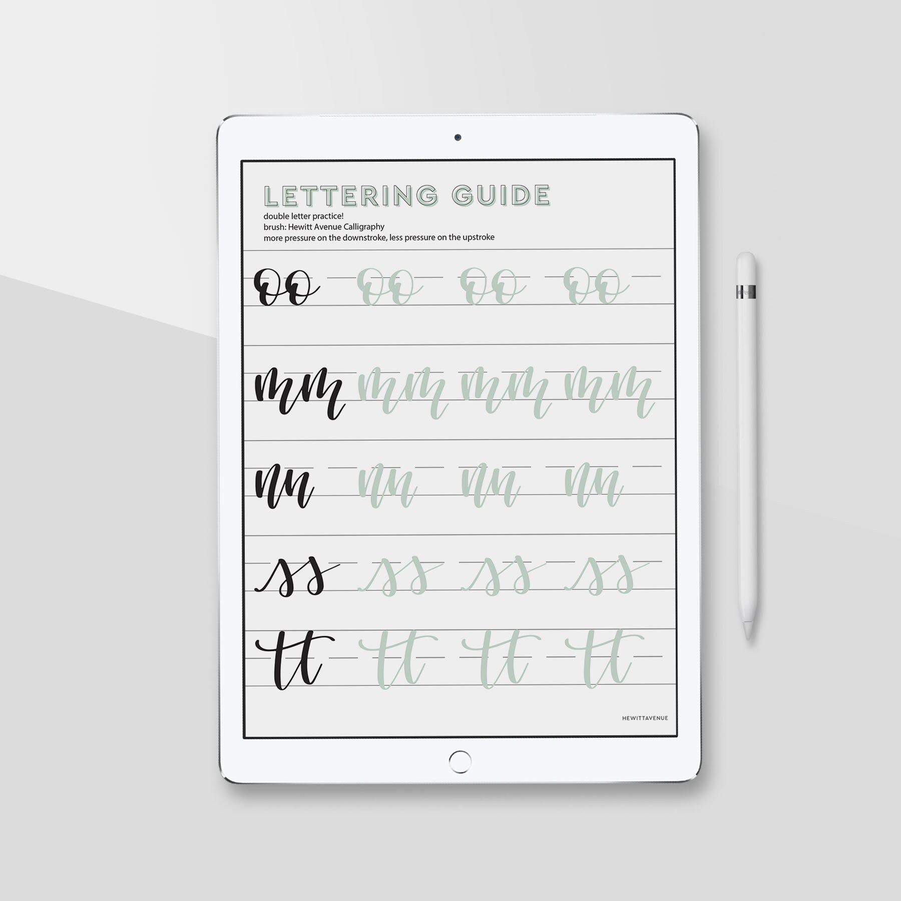 LOWERCASE Brush Lettering Guide iPad Lettering Procreate Etsy