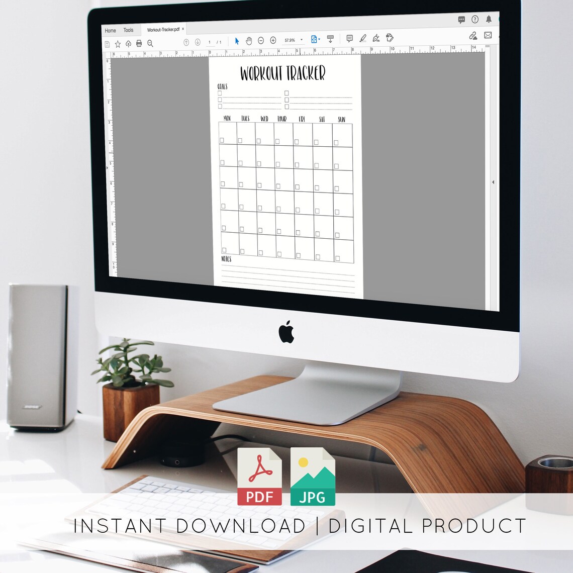 Workout Tracker Printable 8.5x11 Calendar | Etsy