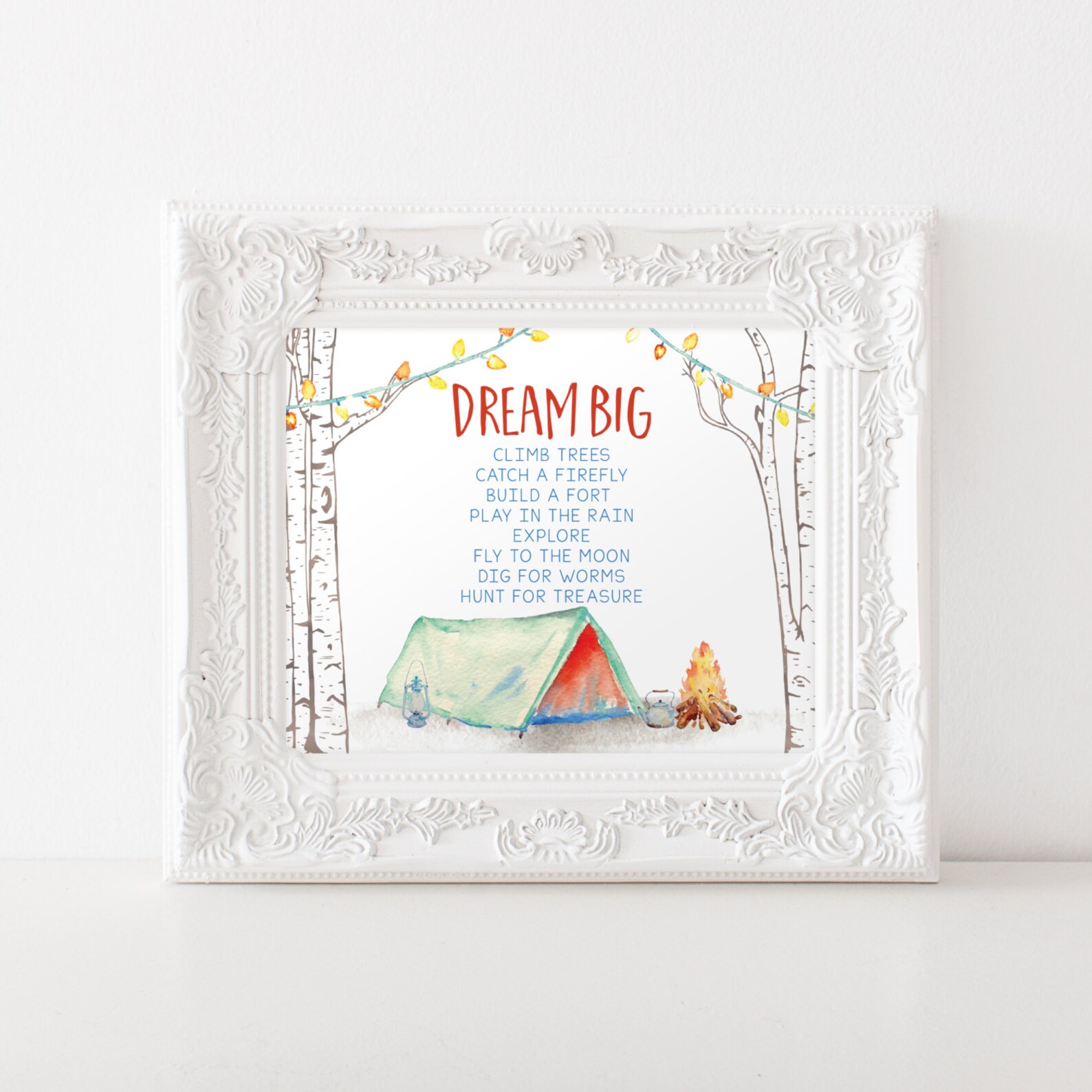 Camping Kid Nursery Baby Decor Printable Art 8x10 PDF JPEG Etsy