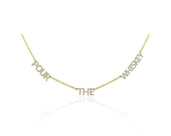 Pour The Whiskey CZ Necklace