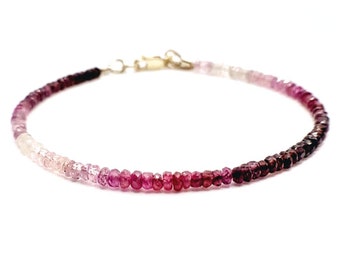 4mm Ombre Shaded Ruby Reiki Healing Gemstone Beaded Bracelet