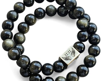 Golden Obsidian 11:11 Unisex Reiki Healing Gemstone Bracelets