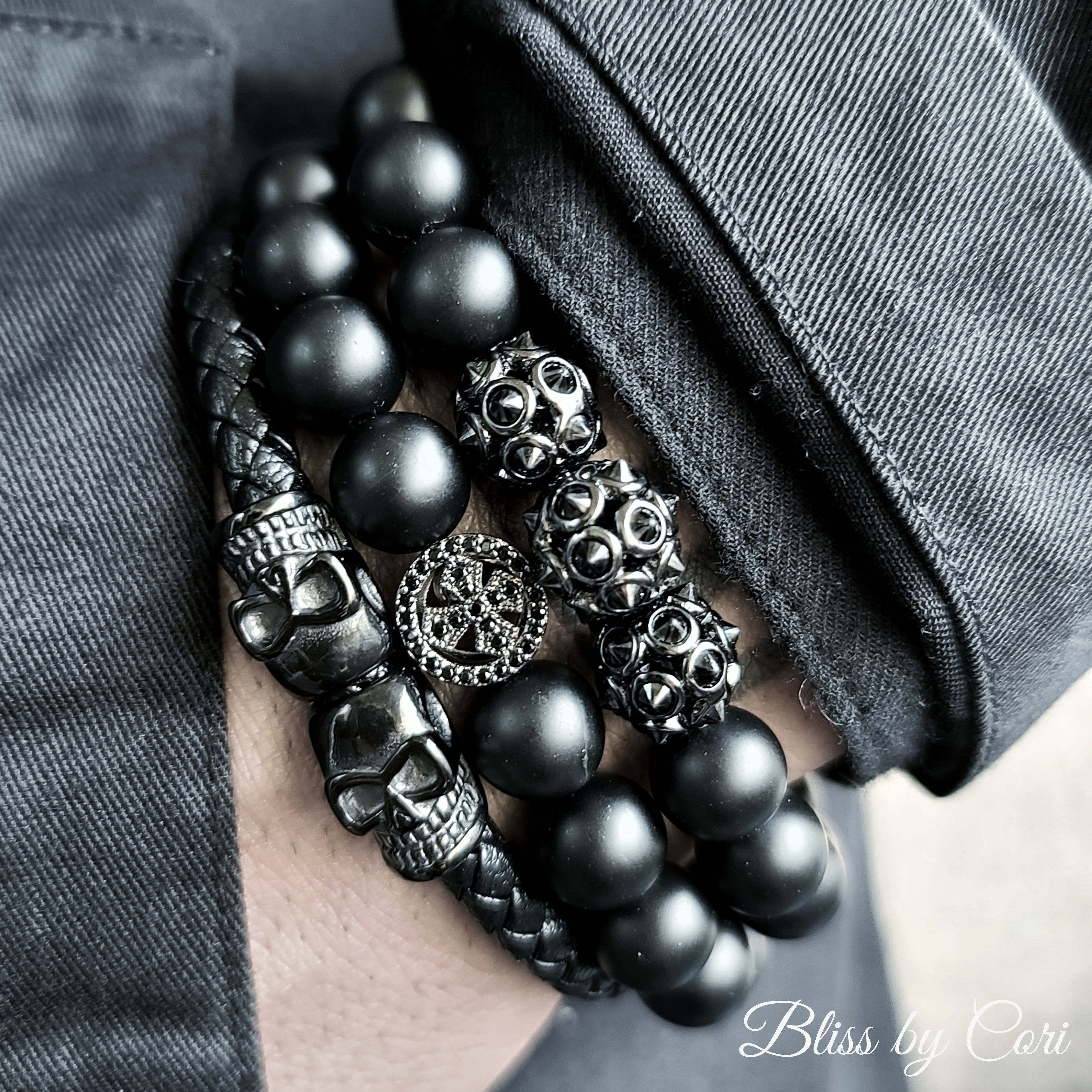 Gothic Emo Grunge Punk Rock Wide Leather Spiked Bracelet - Silver Spik –  Skelapparel