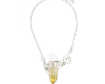 Handmade Yellow Crystal Quartz Boho Statement Necklace