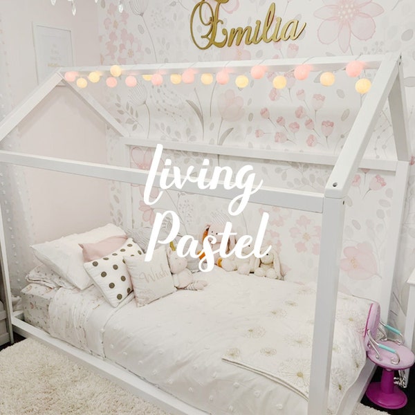 Benutzerdefinierte Farbe Cotton Ball String Lichter für Schlafzimmer, personalisierte Geschenk für Kinder Haus Bett Lichter Tipi beleuchtet Wohnheim Lichterkette Dekoration