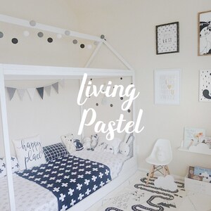 Personalized Color Cotton Ball String Lights for Bedroom, Teepee, Kids House Bed, Baby Shower