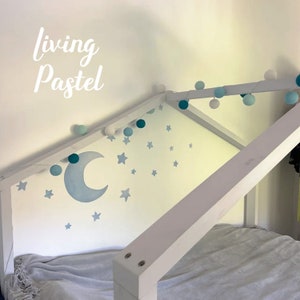 Personalized Color Cotton Ball String Lights for Bedroom Kids House Bed Fairy Lights Teepee Lights Montessori Bed Decor Baby Shower Gift