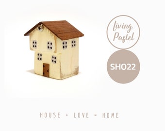 Miniatur-Holzhaus-Weihnachtsgeschenk, personalisiertes Wohndekor für Mini-Holzdorf, rustikales Haus-Dekor, winziges Haus-Treibholz-Kunst-Dekor