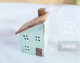 Tiny House Small Decorative Wood House handmade Wooden Gift, Cute new home gift, Personalised Home Decor for mini wooden village