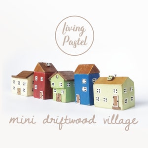 Personalised Home Decor for mini wooden village, Driftwood Cottage House Tiny Rustic Home Decor handmade gift, New Home Gift, Shelf decor