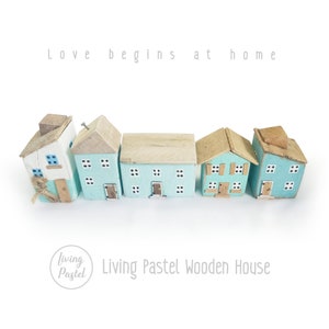Miniature House Wooden Decoration, wood shelf decor, Cute new home gift, Personalised Home Decor for mini wooden village, Rustic house Décor
