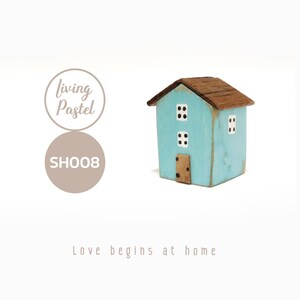 Small Wooden House Christmas Gift, Miniature house, Handmade Rustic house, Personalised Home Decor for Mini Wooden Village, Wood Shelf Decor