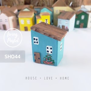 Primitive handmade wooden house, Personalised Home Decor for mini wooden village, New home gift, Miniature House, Rustic house Décor