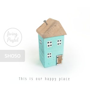 Personalised Small wooden house, Driftwood Cottage Miniature House, Home Decor for mini wooden village, Tiny Rustic Home Decor handmade gift