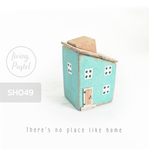 Small Wooden House Christmas Gift, Miniature house, Handmade Rustic house, Personalised Home Decor for Mini Wooden Village, Wood Shelf Decor