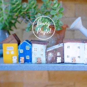 Personalised Small wooden house, Driftwood Cottage Miniature House, Home Decor for mini wooden village, Tiny Rustic Home Decor handmade gift