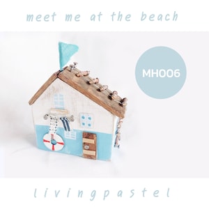 Little wooden beach cottage, Beach Diorama, Personalised wooden house, Tiny Rustic House, Driftwood Cottage Miniature House, New Home Gift