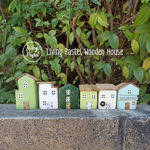 Miniature House Wooden Decoration, wood shelf decor, Cute new home gift, Personalised Home Decor for mini wooden village, Rustic house Décor