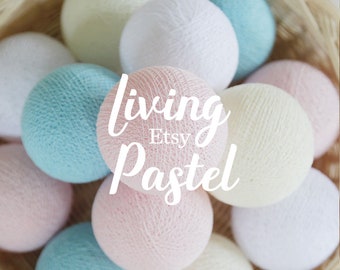 Patio Party 20 LOOSE COTTON BALLS NOT INCLUDE LIGHT STRING Wedding Teal Tone