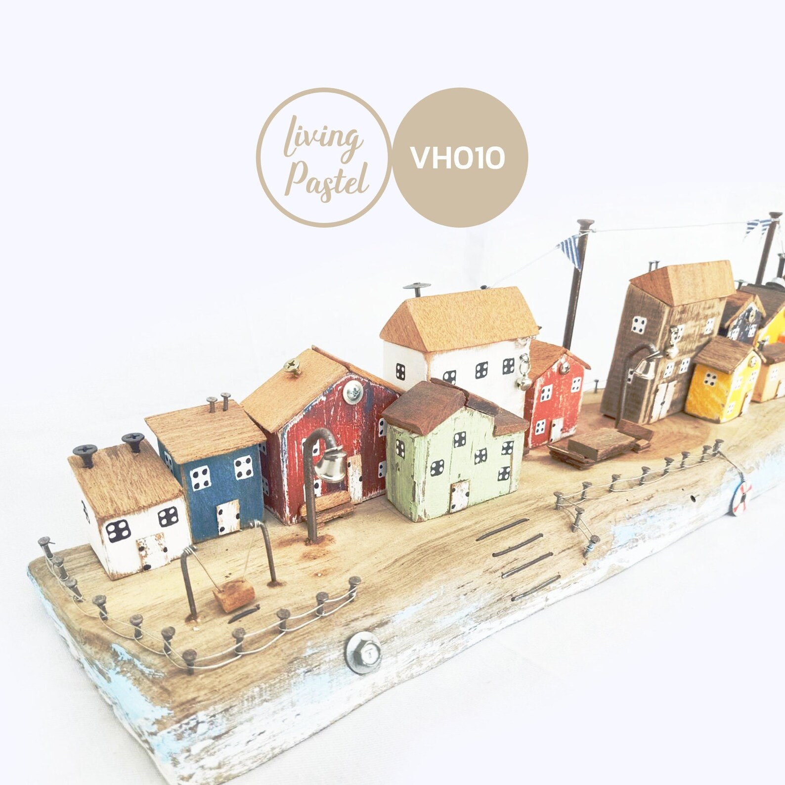 Small Wooden Village Driftwood Cottages Miniature Wooden Etsy