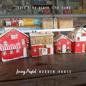 Christmas Cottage Collection: Handmade Wooden Houses with Rustic Charm