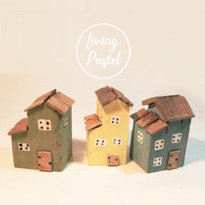 Primitive handmade wooden house, Personalised mini wooden house, Miniature House, Small Rustic house Décor, Driftwood Art Cottage