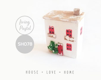 Christmas-Themed Mini Wooden House: Handmade Personalized Home Decor for Mini Wooden Village, Perfect for the Holidays, Driftwood Art Gift