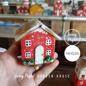 Tiny Christmas Cottage: Whimsical Wooden House for Your Holiday Village