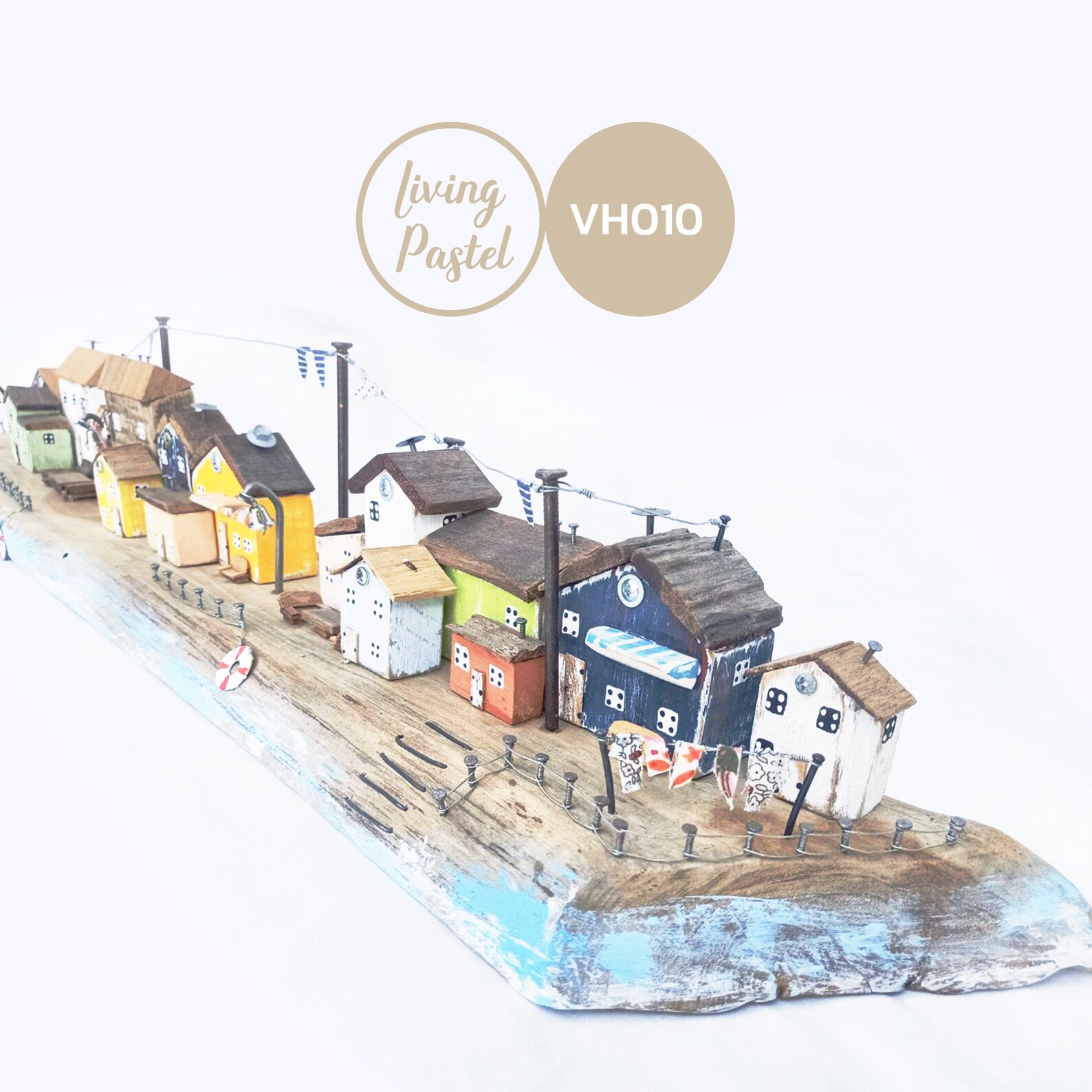 Small Wooden Village Driftwood Cottages Miniature Wooden Etsy