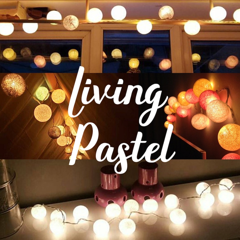 Custom Color Cotton Ball String Lights for Bedroom Etsy