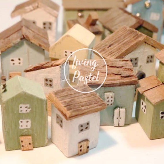 Miniatuur huis houten houten plank decor schattig - Etsy België