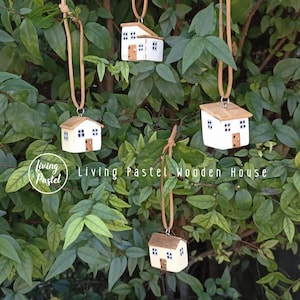 Home Sweet Home Keychain - Mini Wooden House Charm, Key to Your Heart Keychain - Cute Wooden House Design