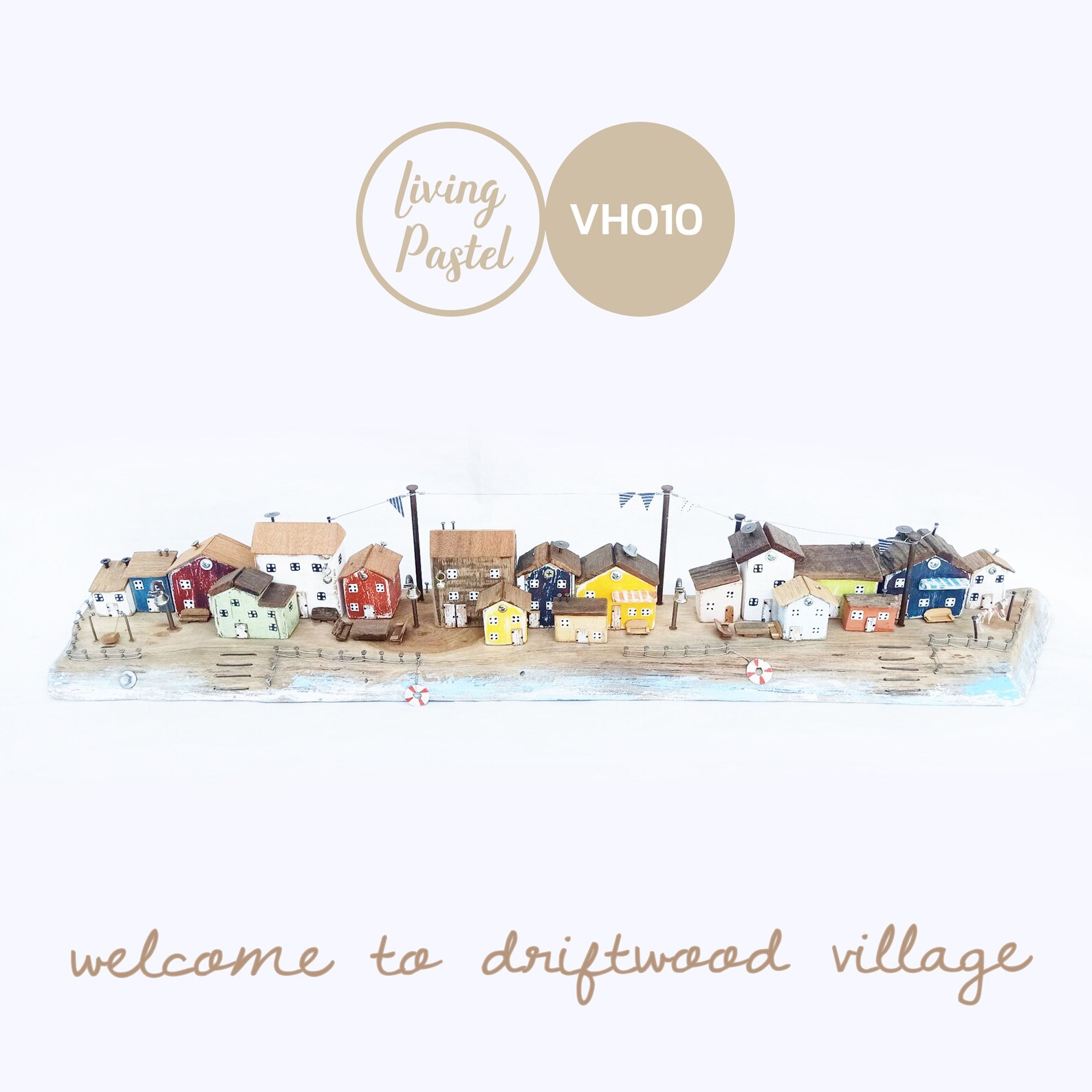 Small Wooden Village Driftwood Cottages Miniature Wooden Etsy