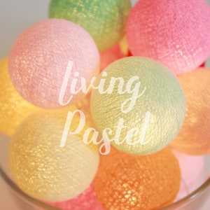 Cotton Ball String Lights Bedroom Fairy Lights Nursery Night Light Baby Shower Gift Birthday Gift Dorm Decor Mix Colors Garland