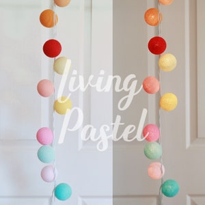 Cotton Ball String Lights for Bedroom Fairy Lights Gift Birthday Dorm Decor Mix Candy Colors Garland