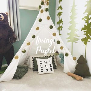 Custom Color Cotton Ball String Lights for Bedroom, Baby Shower, Teepee, Kids House Bed image 3