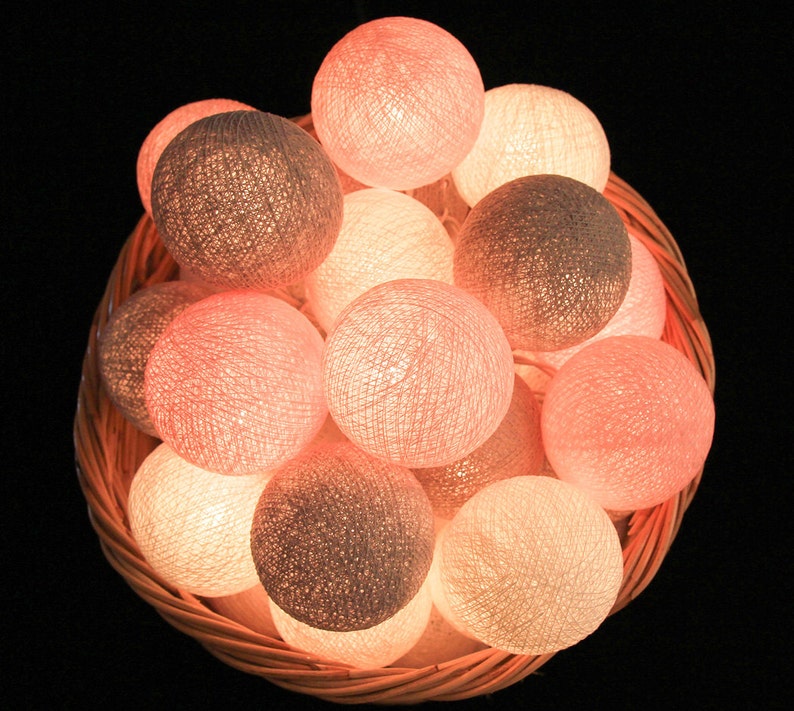 Cotton Ball String Lights for Bedroom Fairy Lights Nursery Etsy