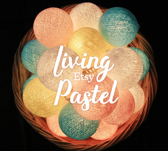 20 Cotton Ball String Lights for Bedroom Fairy Lights Nursery