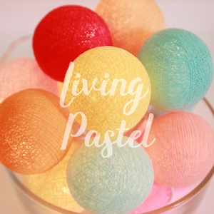 Cotton Ball String Lights for Bedroom Fairy Lights Nursery Night Light Baby Shower Gift Birthday Dorm Decor Mix Candy Colors Garland