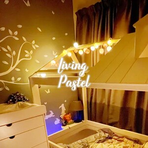 Guirlande lumineuse en coton crème pour chambre, guirlande lumineuse pour maison d'enfants, décoration de chambre d'enfant, lumières de tipi, veilleuses de baby shower, cadeau d'anniversaire image 4