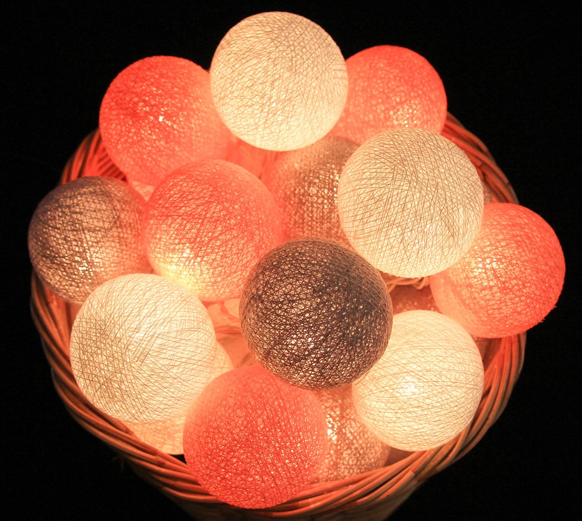Cotton Ball String Lights for Bedroom Fairy Lights Night Etsy