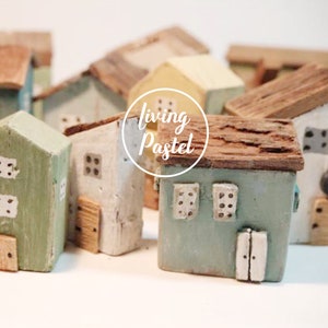 Primitive handmade wooden house, Personalised Home Decor for mini wooden village, New home gift, Miniature House, Rustic house Décor