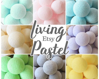 Custom Color Cotton Ball String Lights for Bedroom , Personalized Gift for Baby Shower Kids House Bed Lights Teepee Lights Dorm Decor